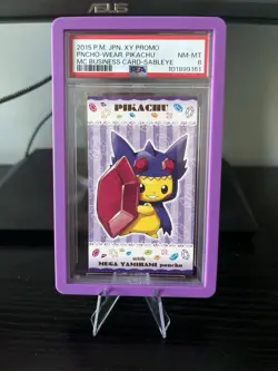 2015 Mega Sableye PONCHO PIKACHU Business Card PSA 8 - Japanese Pokemon Promo - Image 1