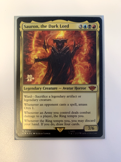 MTG - Sauron, the Dark Lord (Prerelease Foil) - Promo Stamp - Image 1