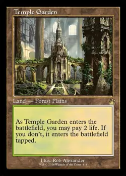 1x Temple Garden -- Retro Frame - Foil NM-Mint, English Ravnica Remastered MTG M - Image 1