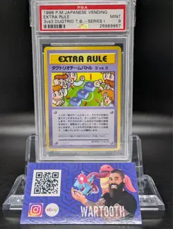 PSA 9 MINT Pokemon 3v3 Dugtrio Team Battle Vending Series 3 Japanese 1998 - Image 1