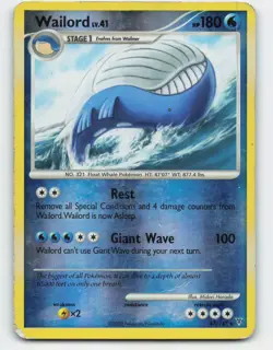 2009 Pokemon, Supreme Victors, #47/147 Wailord, Reverse Holo Rare (b) - Image 1