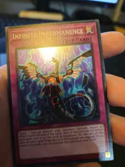 Yugioh *MISPRINT* Error Infinite Impermanence SDCS-EN036 Partial Holo Super Rare - Image 1