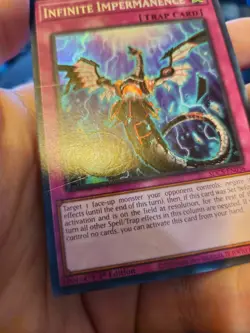 Yugioh *MISPRINT* Error Infinite Impermanence SDCS-EN036 Partial Holo Super Rare - Image 2