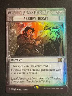 MTG Abrupt Decay (Breaking News), NM-Mint, (OTP #0014) Foil - Image 1