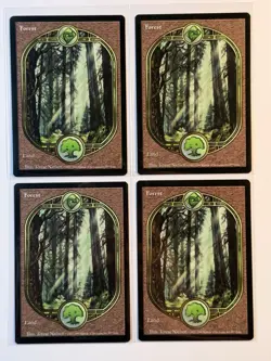 MTG 4x Forest Unglued Basic Land LP - Image 1