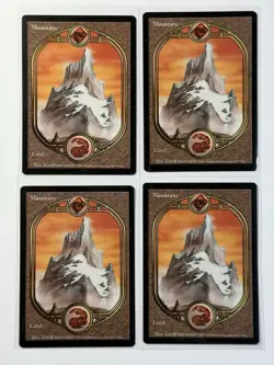 MTG Unglued 4x Mountain - FULL ART Basic Land - LP - Image 1
