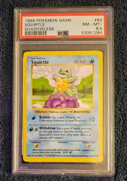 1999 Pokemon Squirtle 063/102 Shadowless Base Set - PSA 8.5 - Image 1