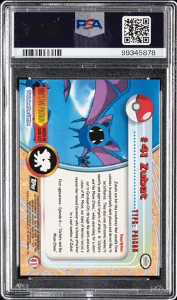1999 TOPPS POKEMON TV #41 ZUBAT PSA 10 - Image 2
