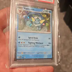 2025 Pokemon SVP Vaporeon 168 Black Star Promo Pre Poster Collection PSA 9 - Image 3