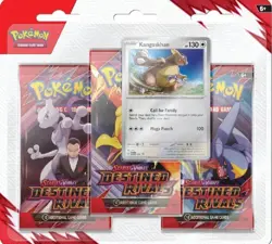 Pokemon TCG Destined Rivals 3-Pack Sealed Triple Blister Pack - Kangaskhan - Image 1