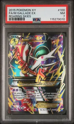 2015 POKEMON XY ROARING SKIES M GALLADE EX #100 PSA 7 NM #115279010 - Image 1
