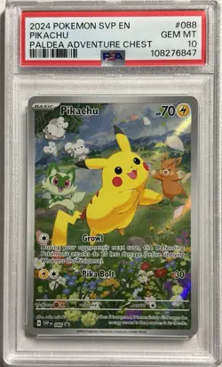 PSA 10 Pikachu 088 - Paldea Adventure Chest Promo Pokemon Card - Image 1