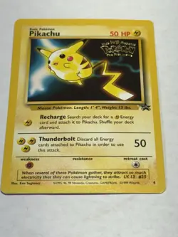Pokemon Pikachu Card Black Star Promo Rare, Vintage First Movie Gold Foil, 4/53 - Image 2