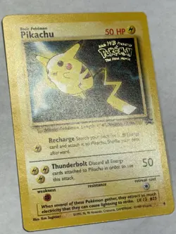 Pokemon Pikachu Card Black Star Promo Rare, Vintage First Movie Gold Foil, 4/53 - Image 3
