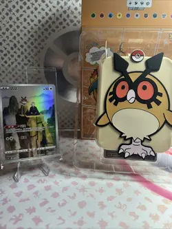 Pokemon Hoothoot Keychain Card Holder & Sealed Hoothoot Promo Card NEW! - Image 1
