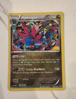 Pokemon TCG Card Hydreigon 74/119 XY Phantom Forces HOLO Rare LP - Image 1