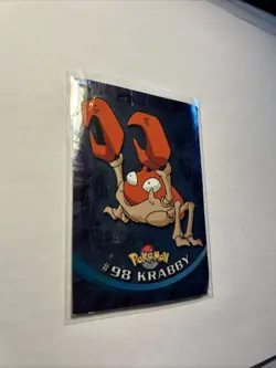 2000 Topps Pokemon - Krabby #98 - TV Series 2 - Silver Foil Holo Card Blue Logo - Image 3