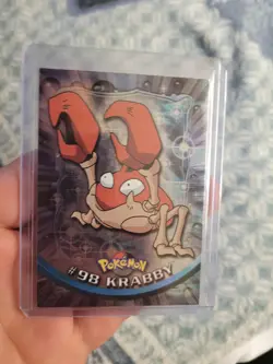 2000 Topps Pokemon - Krabby #98 - TV Series 2 - Silver Foil Holo Card Blue Logo - Image 1