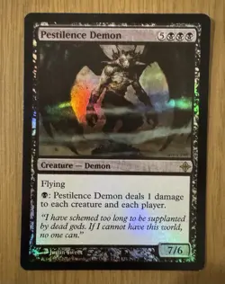 MTG Pestilence Demon Rise of the Eldrazi Foil LP/NM - Image 1