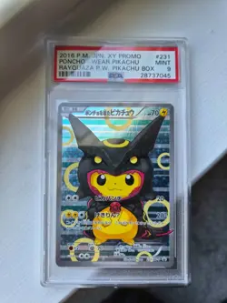 Pokemon Poncho-Wearing Pikachu Japanese Full Art Promo 231/XY-P PSA 9 Mint - Image 1
