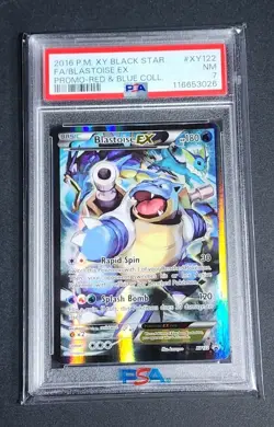 2016 POKEMON XY BLACK STAR PROMO BLASTOISE EX #XY122 HOLO PSA 7 NM - Image 1
