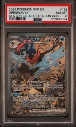 2024 POKEMON SHROUDED FABLE GRENINJA EX #132 ILLUSTRATION PSA 8 NM - Image 1