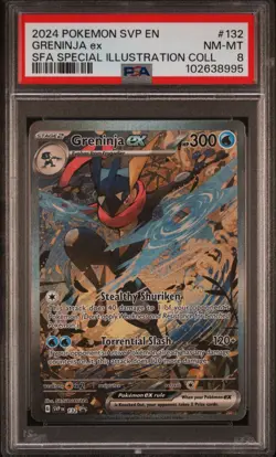 2024 POKEMON SHROUDED FABLE GRENINJA EX #132 ILLUSTRATION PSA 8 NM - Image 1