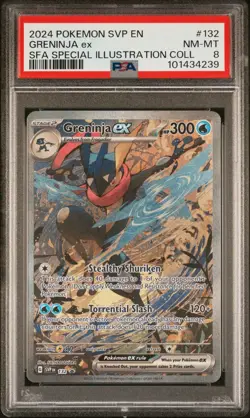 2024 POKEMON SHROUDED FABLE GRENINJA EX #132 ILLUSTRATION PSA 8 NM - Image 1