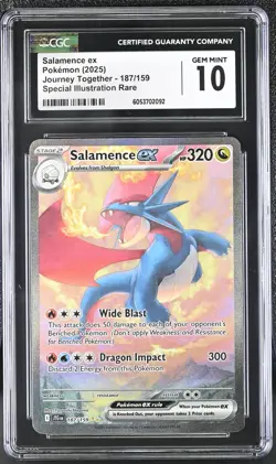 2025 Pokemon SV Journey Together JTG EN Salamence ex #187/159 CGC 10 - Image 1