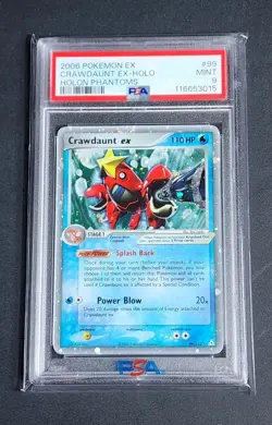 2006 Pokemon EX Holon Phantoms Crawdaunt EX Holo #99 PSA 9 MINT Cosmos SWIRL - Image 1
