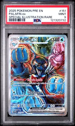 Palafin Ex 151/131 PSA 9 MINT 2025 Pokemon PRE EN Special Illustration Rare #151 - Image 1