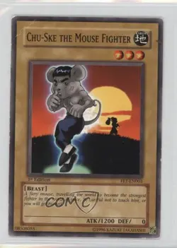Chu-Ske the Mouse Fighter 1st Ed. YuGiOh Flaming Eternity #FET-EN003 2005 READ - Image 1