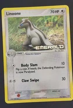 Pokemon Card TCG EX Emerald Stamped Linoone Reverse Holo 34/106 - Image 1