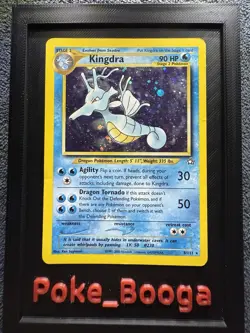 Pokemon TCG Kingdra Neo Genesis Holo Rare Card 8/111 Full Swirl MP - Image 1