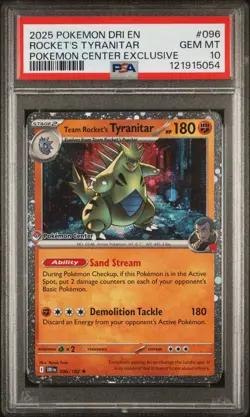 PSA 10 Team Rockets Tyranitar Destined Rivals Pokemon Center Promo Card 096/182 - Image 1