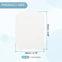 100Pack Index Card Dividers Football Trading Card Storage Dividers, White - Image 2