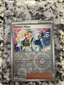 Pokemon TCG Trainer Card Emcee's Hype Supporter Holo Rare 163/182 - Image 1