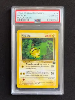 PSA 10 Pikachu #27 - 2000 Pokemon Card WOTC Black Star Promo - Image 1