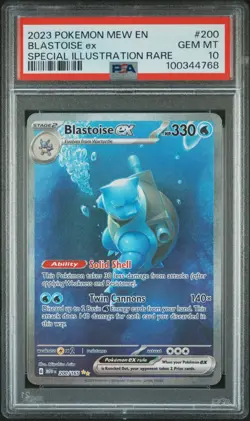 PSA 10 GEM MINT Blastoise EX 200/165 SV:151 English SIR Pokemon Card - Image 1