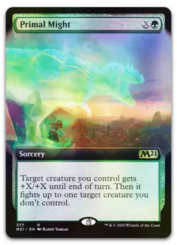 Primal Might (Extended Art) #377 (Foil) (NM) Core Set 2021 M21 Magic MTG - Image 1
