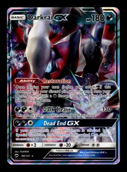 Darkrai GX Burning Shadows 88/147 Holo Ultra Rare NM Full Art Pokemon Card - Image 1