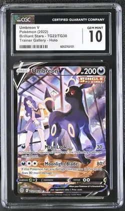 CGC 10 - Umbreon V TG22/TG30 - Brilliant Stars Trainer Gallery Pokemon Gem Mint - Image 1