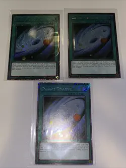 3x Galaxy Cyclone 1st Edition Platinum Secret Rare RA04-EN250 Yugioh Playset - Image 1