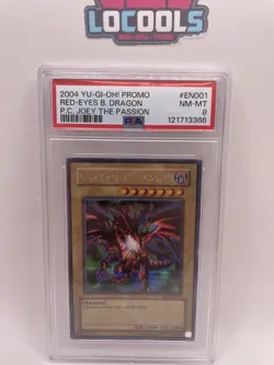 Yugioh Red-Eyes B. Dragon PSA 8 PCJ-EN001 2004 P.C. Joey The Passion - Image 1