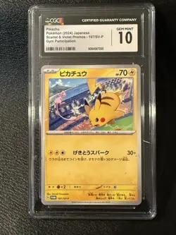 Pokemon TCG Scarlet and Violet Pikachu Card 197/Sv-p CGC 10 - Image 1