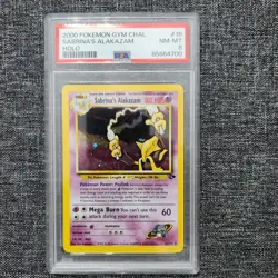 2000 Pokemon Gym Challenge Sabrina's Alakazam Holo Card PSA 8 - Image 1
