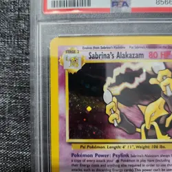 2000 Pokemon Gym Challenge Sabrina's Alakazam Holo Card PSA 8 - Image 3