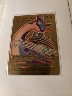 Lapras Vmax Gold Foil TCG Pokemon Card Fan Art 320HP - Image 1