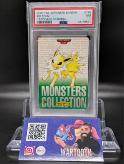 Pokemon PSA 7 Jolteon 135 - Japanese Carddass Vending Bandai NM Near Mint Card - Image 1