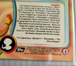 Charmander #04 Holo Topps TV Animation Black Label Pokemon Card - Image 2
